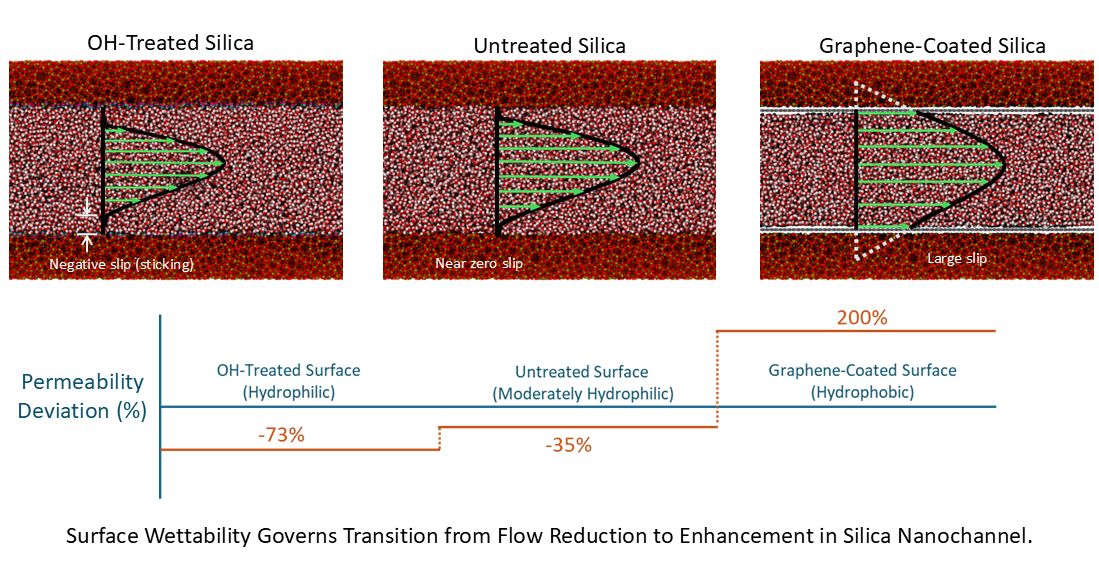 Water and CO₂ transport in nanochannels